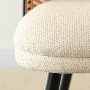 เก้าอี้รับประทานอาหารหวายชายฝั่งทะเลหุ้มเบาะ2ชิ้นสำหรับเฟอร์นิเจอร์ห้องรับประทานอาหาร - Product Image 6