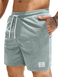 Pantalones Cortos Cargo de Lona para Hombre, Color Sólido, Cintura Elástica, Estilo Casual, Azul Claro, Bolsillos, Transpirables, Secado Rápido, 100% Poliéster, Apliques - Product Image 6