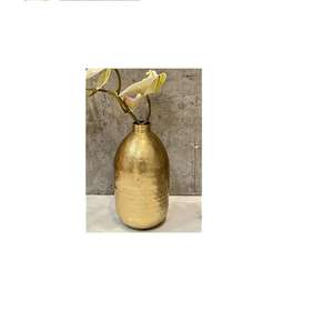 Jarrón Alto de Metal Dorado Moderno, Hecho a Mano en Latón, Decoración para Bodas y Fiestas, para Arreglos Florales Navideños - Product Image 1