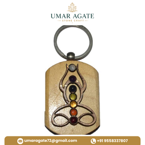 Llaveros de Madera Coloridos con Siete Chakras y Letras Sánscritas, Llavero de Madera con Siete Chakras, Suministro al por Mayor, Llaveros de Madera con Chakras - Product Image 5