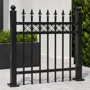 Panel de valla de hierro forjado negro con punta de lanza, barandilla decorativa de metal para jardín, reja de seguridad para villa/casa - Product Image 6