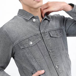 Vente directe d'usine, vente en gros, design de logo personnalisé, veste en jean pour homme de haute qualité, style décontracté vintage, 100% coton - Product Image 6