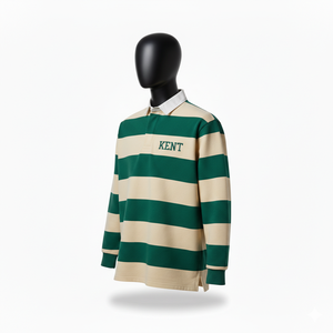 Chemise à manches longues unisexe en molleton 100 % coton 330 GSM respirant, brodée, unie, style rugby, pour homme, streetwear, OEM - Product Image 6