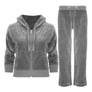 Ensemble de survêtement en velours pour femme, respirant, sans couture, écologique, avec logo personnalisé, poids lourd, pour l'hiver - Product Image 4
