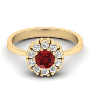 Bague en or massif 14 carats REYES faite à la main avec diamant certifié IGI pour femme, prix de gros, coupe ronde, pierre précieuse grenat 0,5 carat - Product Image 6