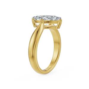 Anillo de Moissanita con Corte Marquesa y Acabado Dorado para Mujer, Diseño Solitario para Compromiso y Joyería Nupcial - Product Image 4