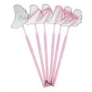 Nouveau produit - Miroir pour extensions de cils en acier inoxydable avec poignée en forme de nuage rose poudré et revêtement diamanté - Personnalisable - Product Image 6