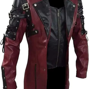 Nueva Chaqueta de Cuero Estilo Gótico Steampunk para Hombre, Chaqueta de Motero Estilo Punk, Chaqueta de Motociclista para Otoño e Invierno - Product Image 1