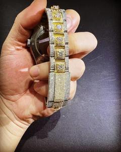 Montre Hip Hop en Or Jaune à Prix de Gros, Diamants VVS Moissanite, Mouvement Mécanique ETA, Montre-Bracelet Tendance pour Hommes et Femmes - Product Image 3