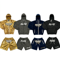 Ensemble coupe-vent pour homme Rexfit Sports avec logo brodé personnalisé, design 2 en 1, short en nylon à taille élastique