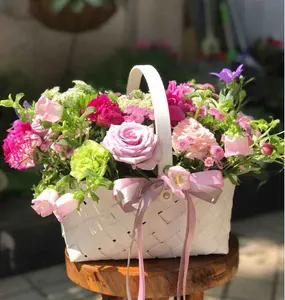 Panier de rangement en bambou de taille personnalisée en usine panier de fleurs en osier