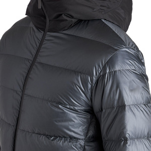 Chaqueta de Plumón con Capucha para Hombre, Negra, Cierre de Cremallera, Resistente al Viento, para Invierno, Uso Casual, Corte Regular, Color Sólido, Exterior de Poliéster - Product Image 6
