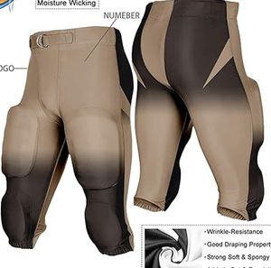 Mens Sublimated American Football Pants Gradient Print Moisture Wicking Breathable Elastic Waist <b>Athletic</b> Performance Sportswear - Product Image 1