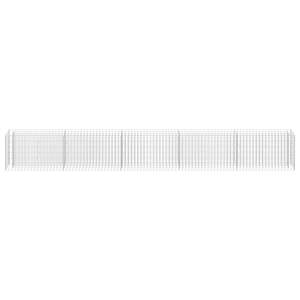 Grandes jardinières surélevées en gabion, robustes, en acier galvanisé argenté - Product Image 4