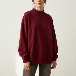 <b>Women's</b> <b>Black</b> Turtleneck Sweatshirt Oversized Drop Shoulder Long Sleeve <b>Fleece</b> Pullover Casual Top - Product Image 5