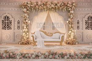 <span class=keywords><strong>Magnifique</strong></span> scène de mariage de style palais avec miroirs, panneaux muraux de fond pour mariage à thème indien ou <span class=keywords><strong>arabe</strong></span>, décoration de mariage musulman, États-Unis - Product Image 6