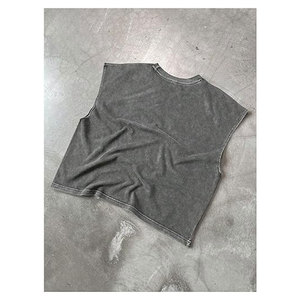 Débardeurs d'été délavés pour hommes, hauts sans manches à col rond, t-shirts vintage coupe musculaire, légers et décontractés en coton - Product Image 2