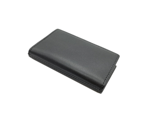 Castello Slim Card Case <b>Wallet</b> New Arrival Open Closure Made Vegetable Tanned Leather Polyester Lining Black Brown - Product Image 2