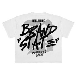 เสื้อยืดสตรีทแวร์แฟชั่นฤดูร้อน ผ้าฝ้ายแท้ 100% ระบายอากาศดี ทรงโอเวอร์ไซส์ สำหรับผู้ชาย รับทำโลโก้แบรนด์ ขายส่ง สไตล์ Y2K ฮิปฮอป - Product Image 3