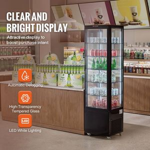 Vetrina Refrigerata Commerciale Grande da 278L (9.8 Cu.Ft.) con Illuminazione a LED, Congelatore e Frigorifero a 5 Ripiani per Pasticceria - Product Image 3