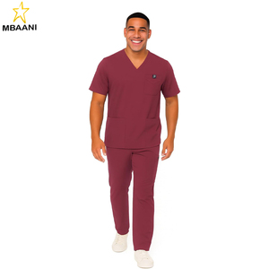 <b>SCRUBS</b> Men's <b>Scrub</b> Set – Stretch V-Neck Multi-Pocket Men's Medical <b>Uniform</b> <b>Scrubs</b> Top & Cargo Pants - Product Image 4