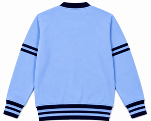 Light <b>Blue</b> Knitted <b>Cardigan</b> <b>Navy</b> V-Neck Logo Preppy Style custom Women's sorority fraternity <b>cardigan</b> Regular Fit All Seasons - Product Image 2