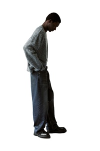 กางเกงยีนส์ทรงแบ็กกี้เข้ารูปผ้าฝ้าย100% สำหรับผู้ชายกางเกงผ้าเดนิมสีดำทรงหลวมดีไซน์ใหม่ - Product Image 3