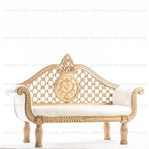 Sofá de Boda de Madera Tallado a Mano de Lujo, Sofá de Dos Plazas Premium para Novios, Estilo Tradicional Maharaja, para Uso en Escenarios - Product Image 2