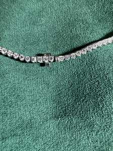 Round Brilliant Cut VVS Moissanite Tennis Necklace In 925 <b>Silver</b> Women's Party Wear And Gift For Her - Product Image 6
