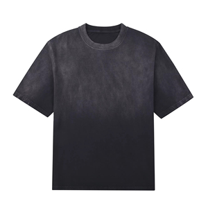 T-shirt décontracté pour homme, coupe ajustée, délavé à l'acide, en polyester et coton, col rond, manches courtes, effet délavé, disponible en plusieurs tailles - Product Image 1