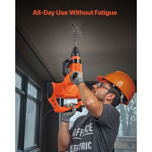 Martillo Perforador Eléctrico con Cable de 1600W, 175-350 RPM, Martillo Rotatorio SDS-Max de 2 Pulgadas, 3 Funciones para Demolición y Cincelado - Product Image 4
