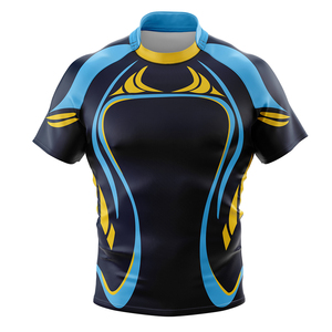 Custom Team Name Rugby Jersey Men Performance Short Sleeve Sublimated Team Rugby Shirt Moisture Wicking Athletic Training Shirt - Product Image 2