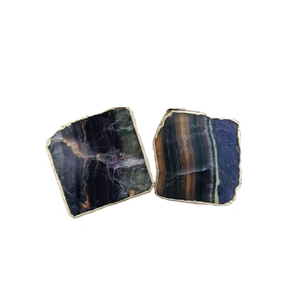 Offre Spéciale – Sous-verre carré en fluorite arc-en-ciel de haute qualité, en pierre de cristal, pour table, boissons et support à café à domicile - Product Image 2