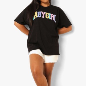 T-shirt imprimé rose à col rond pour femme, manches courtes, coupe décontractée, respirant, écologique, séchage rapide, 100% coton tricoté, été - Product Image 1