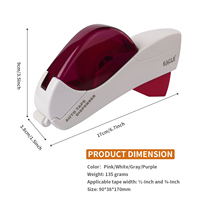 Distributeur automatique de ruban adhésif Eagle, coupe-ruban en plastique T5165AB 12-19mm, 1 rouleau, logo personnalisé pour bureau et papeterie