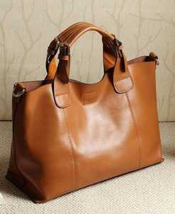 Buy Online Leather <b>Tote</b> Bag With Shoulder Straps Lightweight Water Resistance Vintage Style Genuine Leather Handbags & Purse - Product Image 3