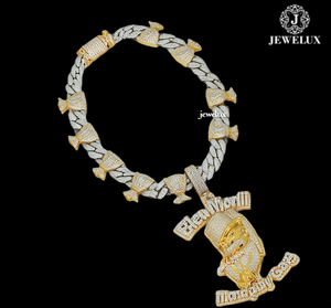 Pendentif Premium Iced Out entièrement serti de diamants, pièce maîtresse Hip Hop, bijou de luxe tendance, disponible au prix export. - Product Image 4