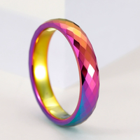 Schillernder Wolframcarbid-Ring mit Mehrfach Facettiertem Diamantschliff, Komfortabler Unisex-Ehering, Jubiläumsgeschenk, Schmuck
