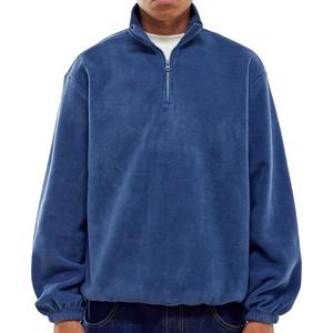 เสื้อฮู้ดดี้ผู้ชายไซส์ใหญ่คุณภาพสูงแบบซิป วินเทจ สีซีดจาง สไตล์ทำสีแบบแอซิดวอช - Product Image 1