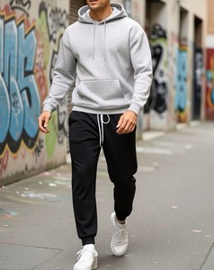 Ensemble sweat-shirt à capuche et pantalon pour homme, automne et hiver, avec sweat-shirt à capuche à manches longues et pantalon de sport à cordon de serrage - Product Image 1
