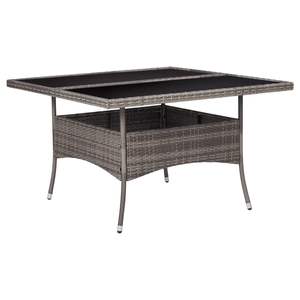 Tavolo da pranzo resistente da 47,2 pollici x 47,2 pollici in rattan PE grigio - Product Image 1