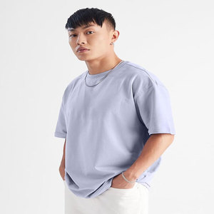 เสื้อยืดแขนสั้นคอกลมทรงปกติสำหรับผู้ชาย สีพื้น ผ้าฝ้าย 100% แบบลำลอง ถักทอเรียบ ย้อมสีพื้น ดีไซน์ตามสั่ง ป้องกันขนร่วง - Product Image 3