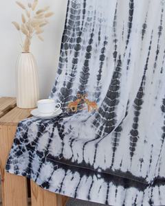 ผ้าม่านพิมพ์ลายผ้าฝ้ายทำมือแบบดั้งเดิม ลายไทได ลายพิมพ์บล็อกอินเดีย สำหรับห้องนั่งเล่น ชุดผ้าตกแต่งบ้าน - Product Image 4