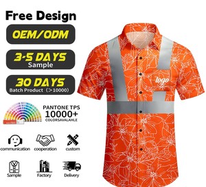 Chaleco de Seguridad Reflectante de Alta Visibilidad para Hombre, con Estampado Personalizado de Patrón Tribal Hawaiano, 100% Poliéster Transpirable - Product Image 1