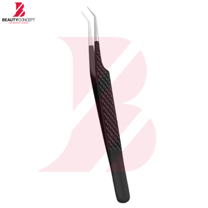 Pinces à cils noires, lot de 6, pointe en fibre, pinces à cils en acier inoxydable, pointe droite et courbée, pinces à cils pour greffe de cils - Product Image 2