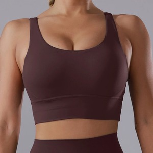 Custom Women's Yoga Sports <b>Bra</b> Plus Size Quick Dry Seamed High Support Fitness Top Workout Breathable Eco-Friendly Spandex Front - Product Image 6