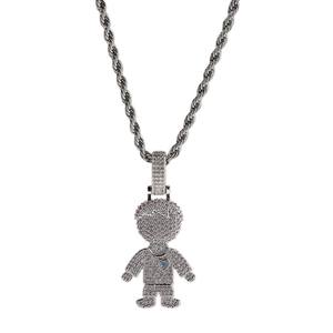 Cartoon Character Pendant With Moissanite Hip Hop Iced Out Figure Pendant Necklace Diamond Micro Pave Crystal Pendant - Product Image 1