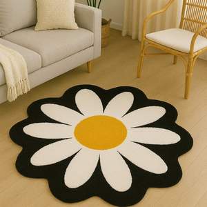 Alfombra KNOT RUG hecha a mano con lana de musgo, diseño floral moderno, ecológica, para sala de estar, habitaciones infantiles, hoteles y oficinas. - Product Image 2