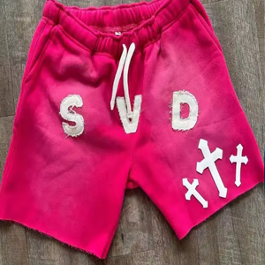 High Quality Premium 2026 Summer Sports <b>Shorts</b> 100% Cotton Anti-Wrinkle <b>Leopard</b> Patterned Workout Wear with Pockets - Product Image 5