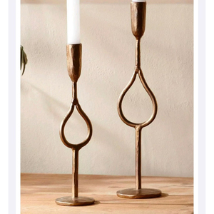 Ensemble de 6 bougeoirs en laiton pour décorations de table de mariage ou de maison, bougeoirs en laiton faits à la main - Product Image 4